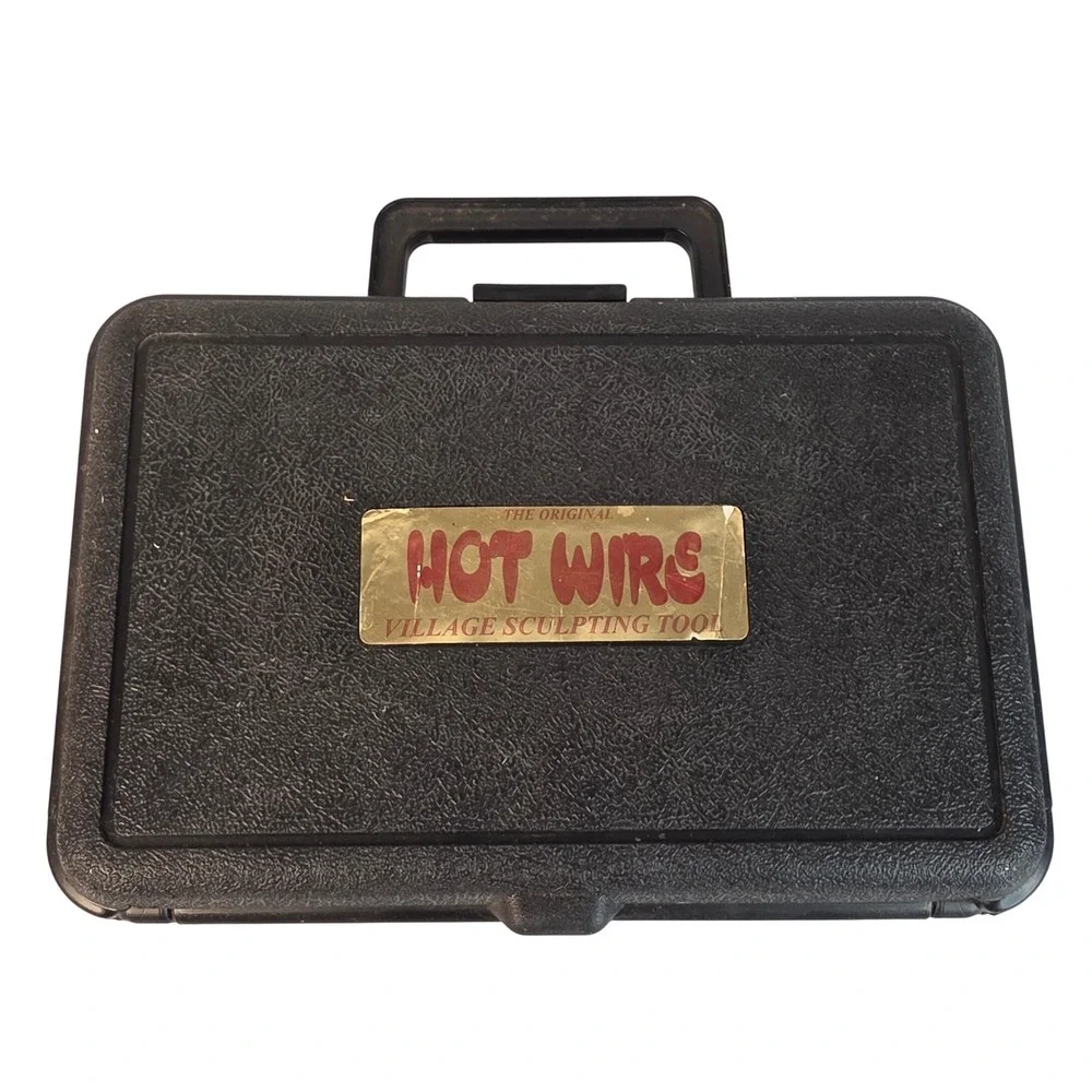 Original Hot Wire Village Sculpting Tool Set Foam Cutter 3 Wands & Case